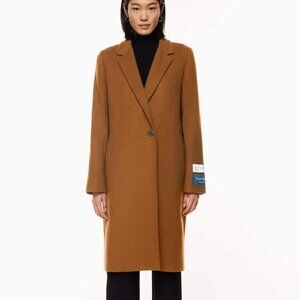 Aritzia Babaton Stedman Rich Camel Single-breasted Lined Wool Coat 2XS XXS